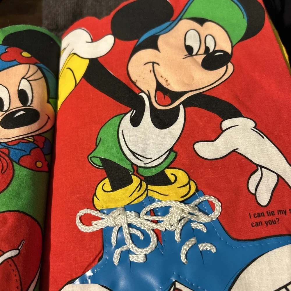Vintage Mickey Mouse Says I Can Can‎ You Cloth Walt Disney Book 1982 Collectible